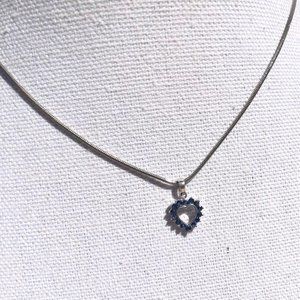 Blue sapphires - heart-shaped pendant